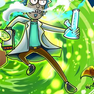 Rick and Morty weed wallpaper