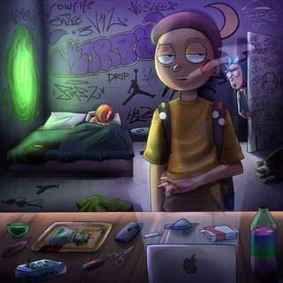 Rick and Morty weed wallpaper