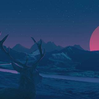 Retro sunset laptop wallpaper