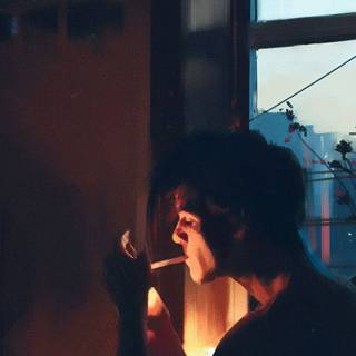 Boy smoking wallpaper