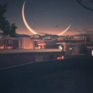Moon sky anime wallpaper