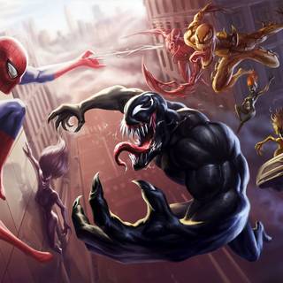 Venom and Spider-Man wallpaper