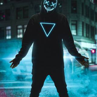 Neon mask guy iPhone wallpaper