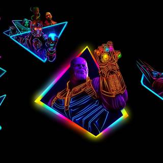 Neon light Avengers wallpaper