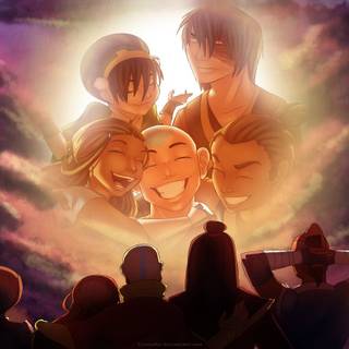 Aang and Katara wallpaper