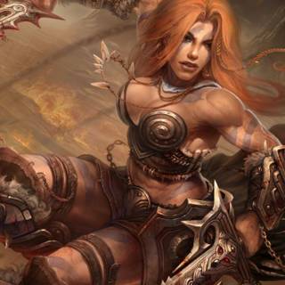 Fantasy warrior girl wallpaper