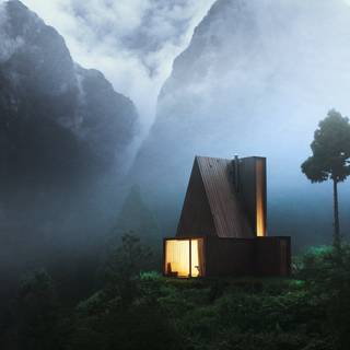 Cabin in the woods wallpaper