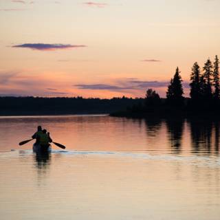 Sunset canoe wallpaper