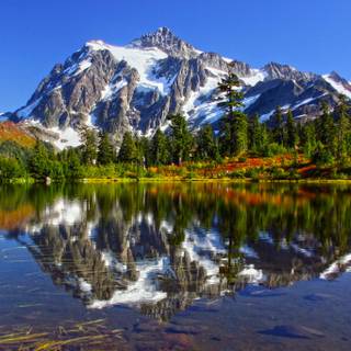 High mountain cascades wallpaper
