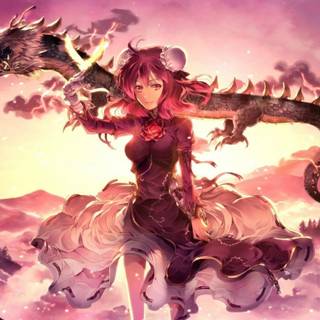 Anime girl Chinese warriors wallpaper