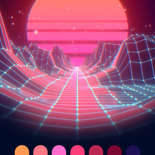 Sunset aesthetic neon wallpaper
