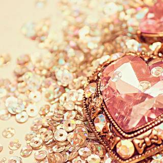 Golden hearts wallpaper