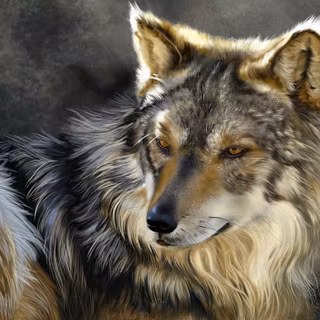 Painted wolf wallpaper