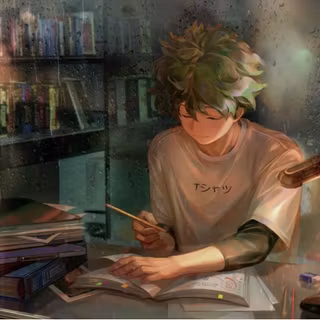 Anime studying wallpaper