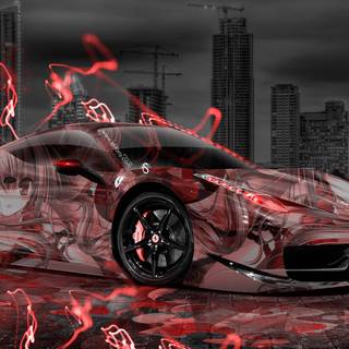 Neon Ferrari wallpaper