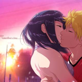 Kissing anime girls wallpaper