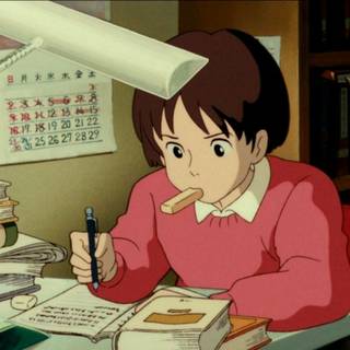 Study girl wallpaper