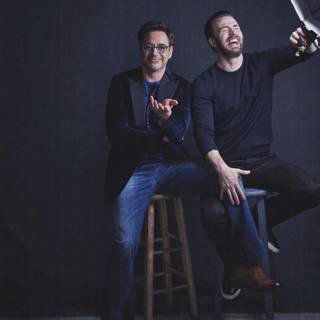 Chris Evans and Robert Downey Jr wallpaper