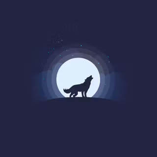 Wolf moon minimalist wallpaper