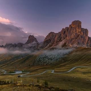 Dolomites Italy foggy mountains wallpaper