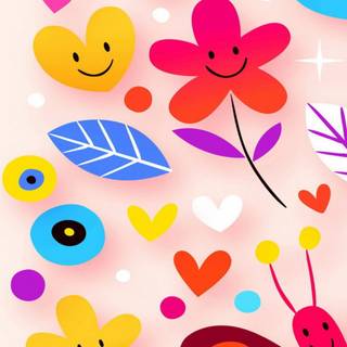 Cartoon flower wallpaper