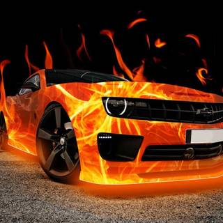 Car fire wallpaper