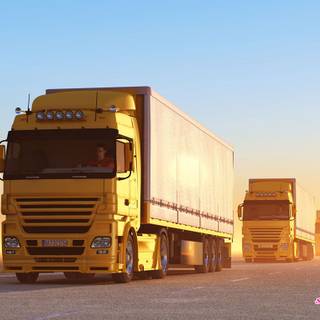 Yellow trucks wallpaper