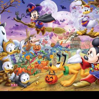 Halloween cartoon character wallpaper