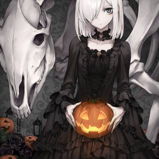 Anime girls Halloween wallpaper
