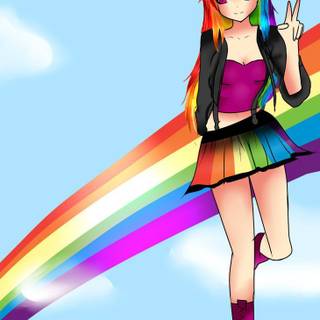 Rainbow anime wallpaper