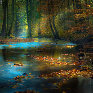 River in autumn wallpaper