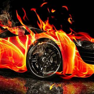 Cars on fire wallpaper