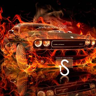 Cars on fire wallpaper