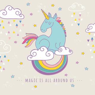 Rainbow unicorns wallpaper