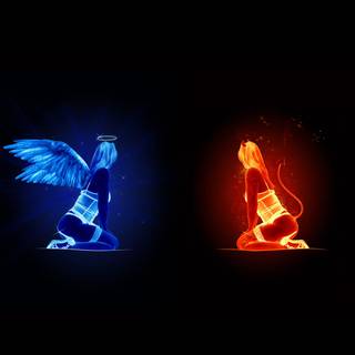 Angel and devil wallpaper