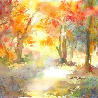 Autumn watercolour wallpaper