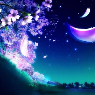 Anime Sakura trees wallpaper