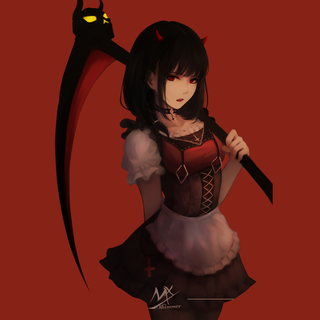 Anime red girl wallpaper