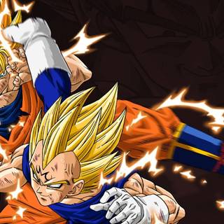 Goku and Vegeta fighting wallpaper