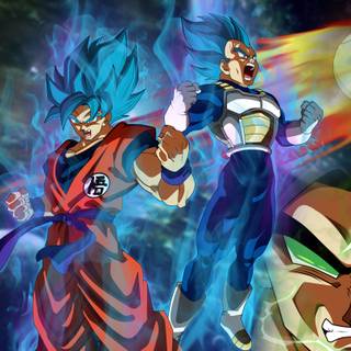 Goku and Vegeta fighting wallpaper