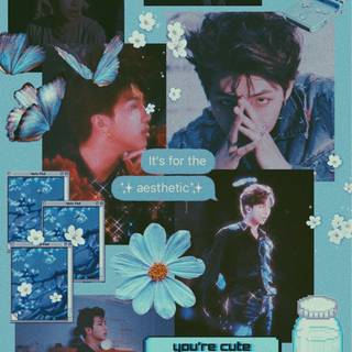 BTS blue wallpaper