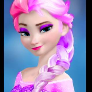 Elsa with pink hair wallpaper