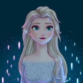 Elsa with pink hair wallpaper