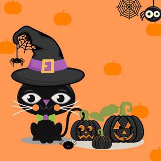 Halloween cartoon cats wallpaper