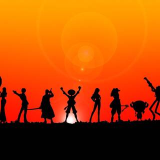 Anime orange sky wallpaper