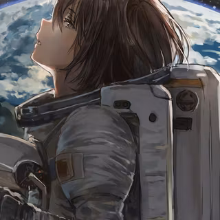 Girl in space 4k wallpaper