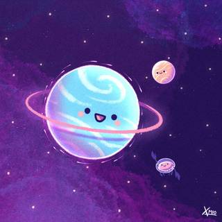 Kawaii space wallpaper