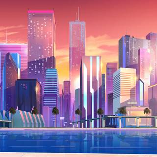 Minimalist skyline wallpaper