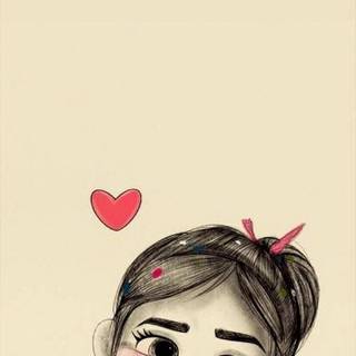 Mobile cute girl cartoon wallpaper