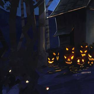 3840x1080 Halloween wallpaper